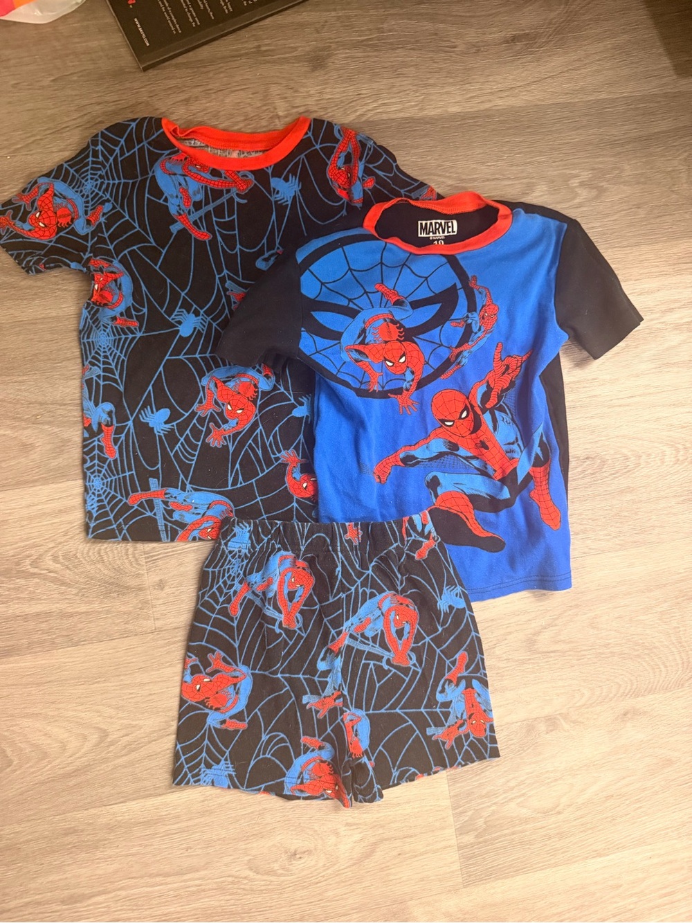 Marvel Spider-Man Short Sleeve Pajama Set - Blue, Black & Red